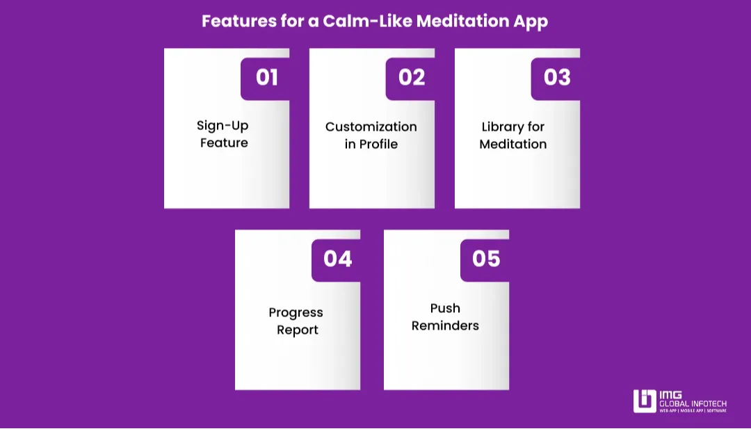 Features for a Calm-Like Meditation App