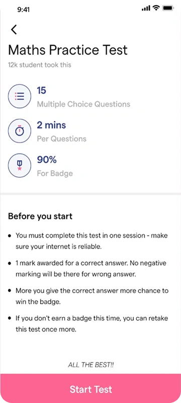 Test Practice Mobile App Could Look Like